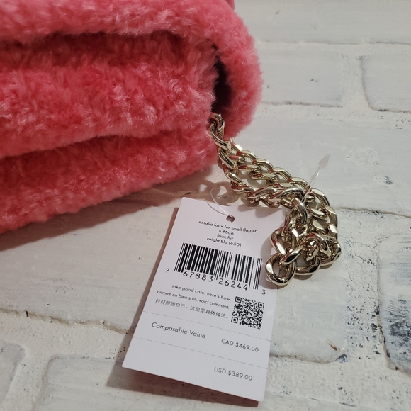 NWT Kate Spade Natalia Pink Faux Fur crossbody - Picture 8 of 11